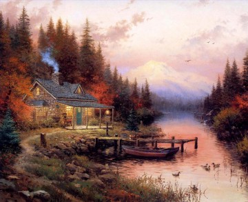 in perfect tune Painting - The End Of A Perfect Day Thomas Kinkade